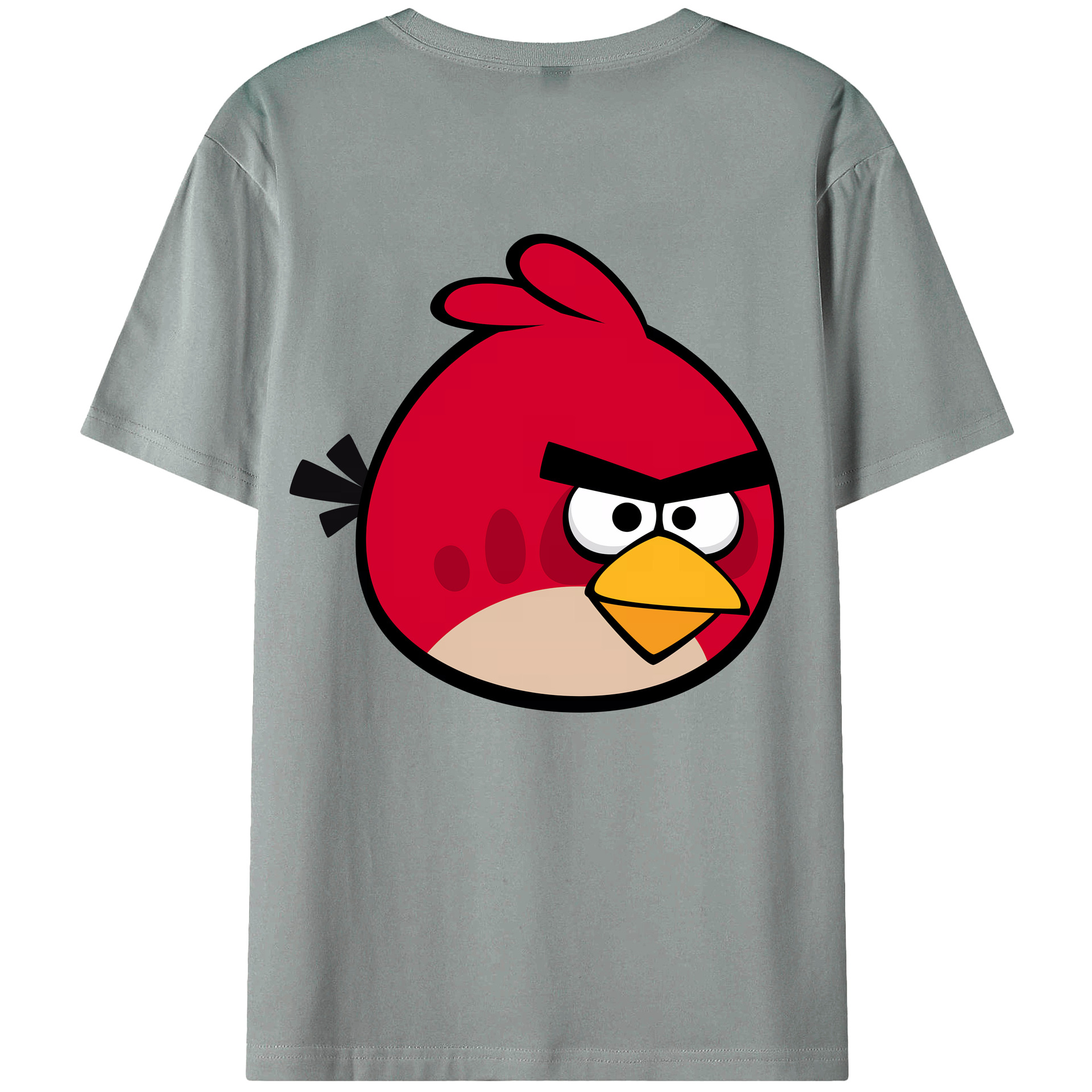 （画像用） Angry Birds アングリーバード 綿100％ メンズ半袖Tシャツ（バックプリント） 通気性